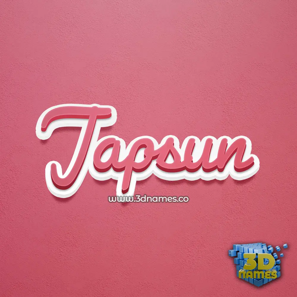 japsun in Red Scribble style - 3D name wallpaper