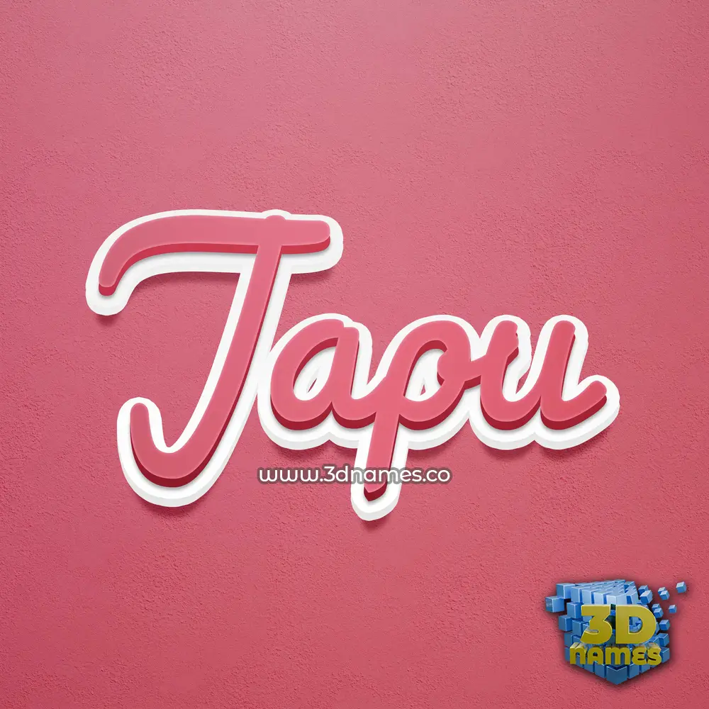 japu in Red Scribble style - 3D name wallpaper