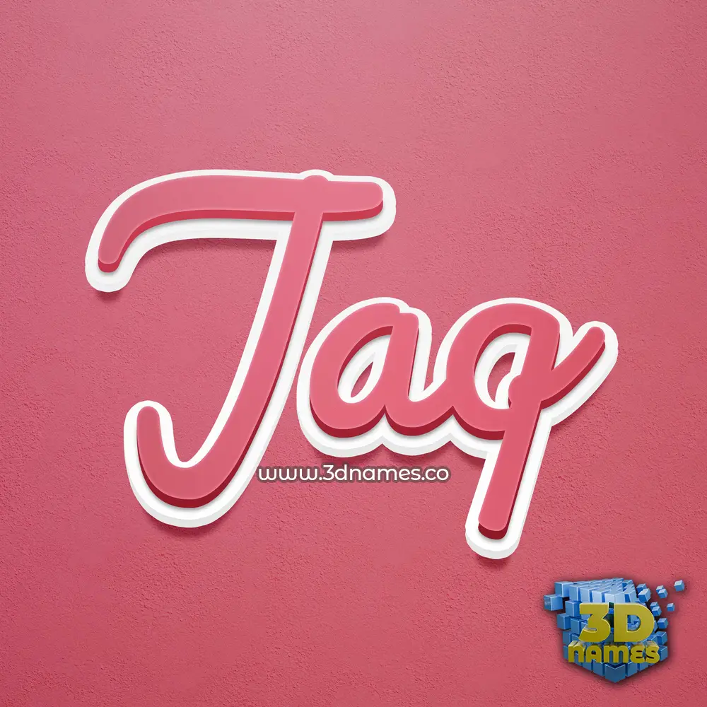 jaq in Red Scribble style - 3D name wallpaper
