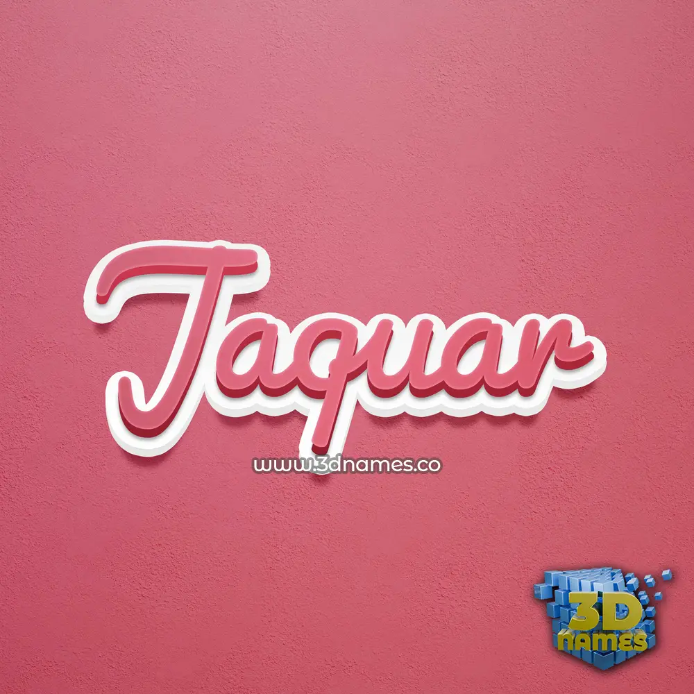 jaquar in Red Scribble style - 3D name wallpaper