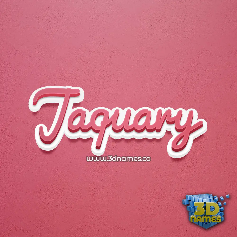 jaquary in Red Scribble style - 3D name wallpaper