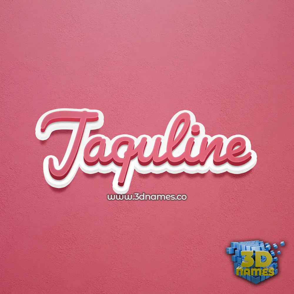 jaquline in Red Scribble style - 3D name wallpaper
