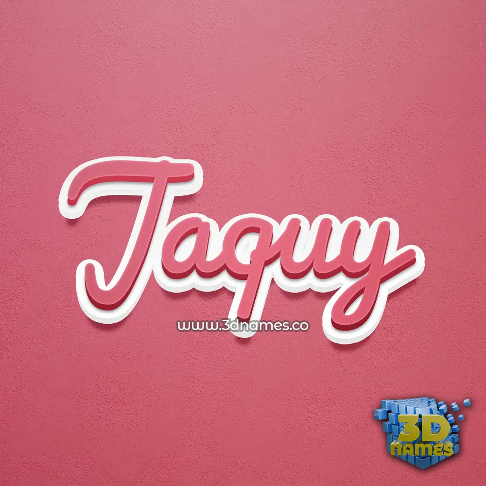jaquy in Red Scribble style - 3D name wallpaper