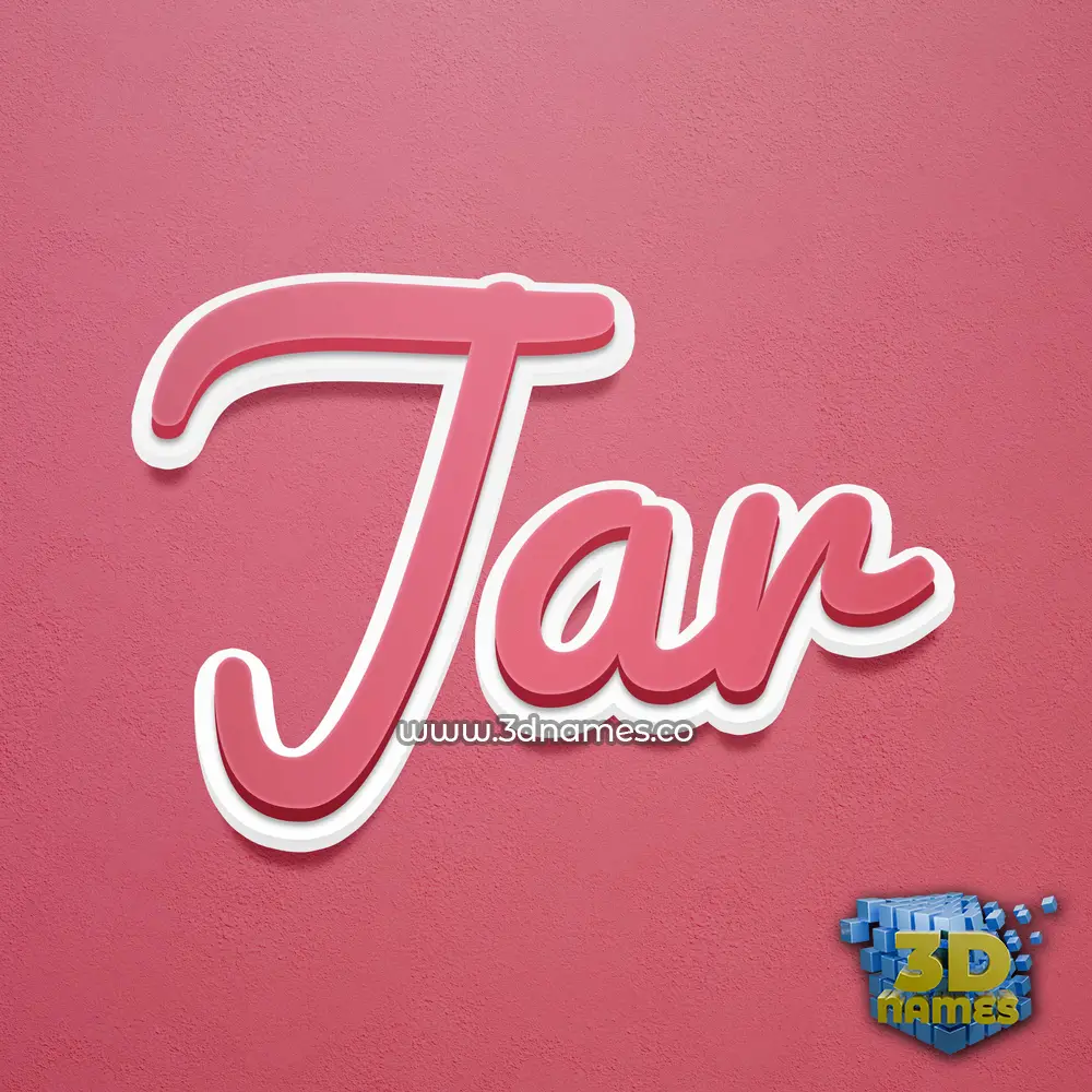 jar in Red Scribble style - 3D name wallpaper