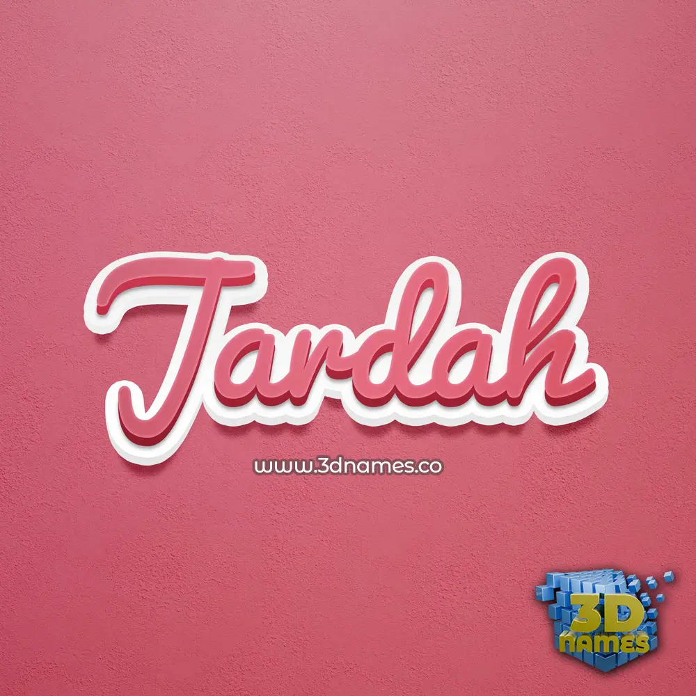 jardah in Red Scribble style - 3D name wallpaper