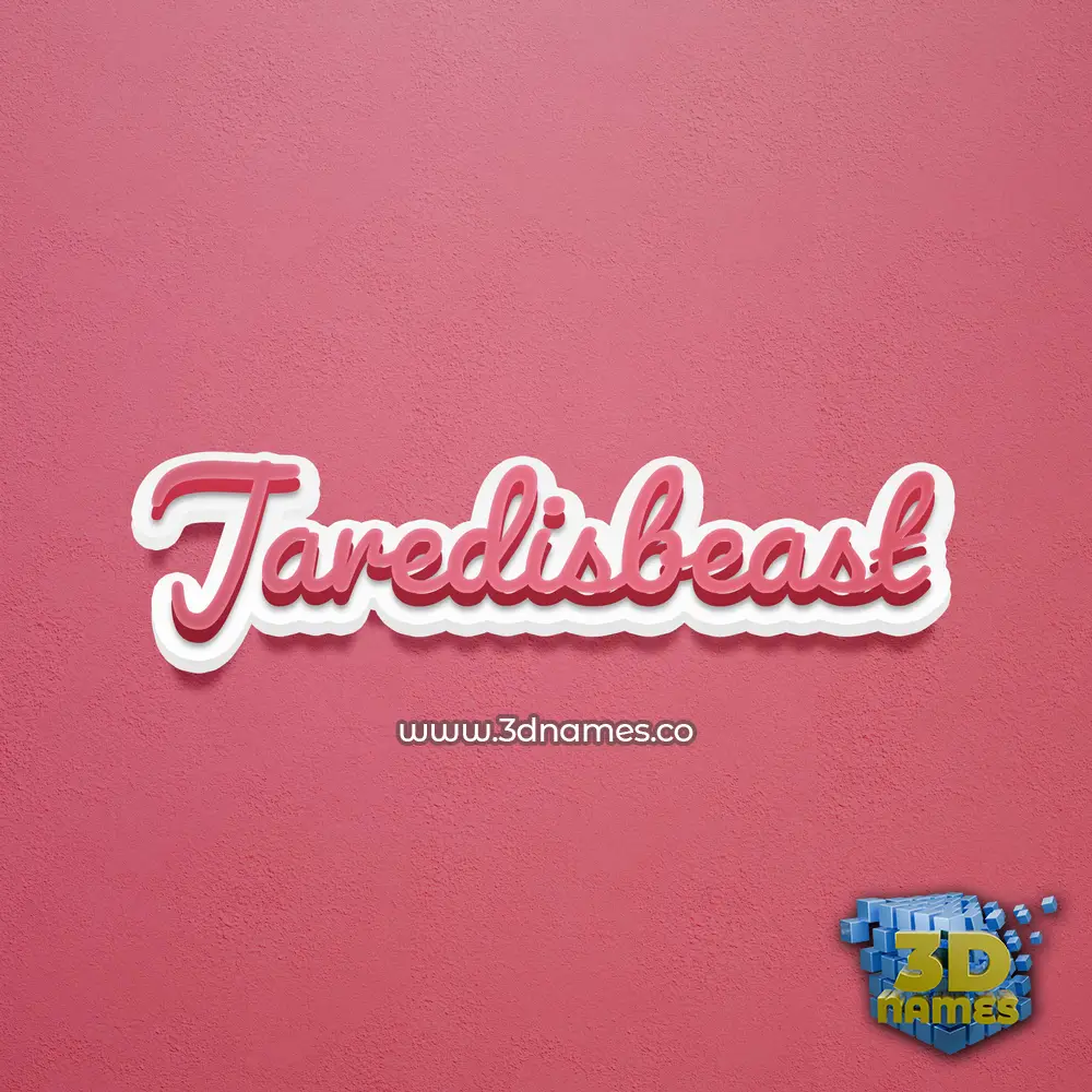 jaredisbeast in Red Scribble style - 3D name wallpaper
