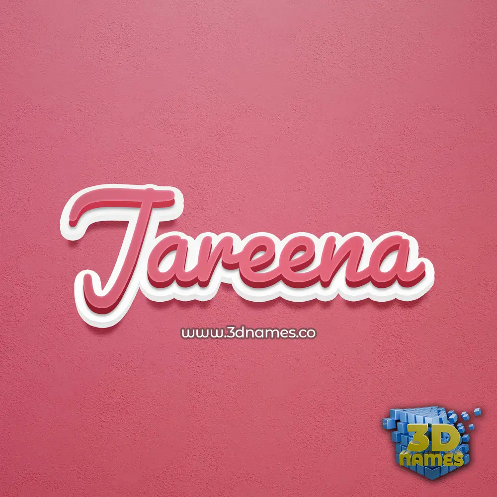 jareena in Red Scribble style - 3D name wallpaper