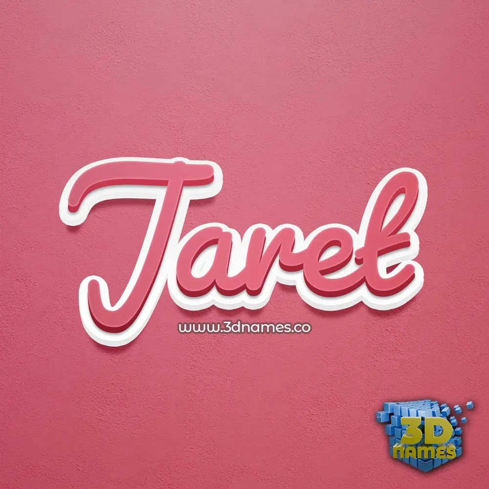 jaret in Red Scribble style - 3D name wallpaper