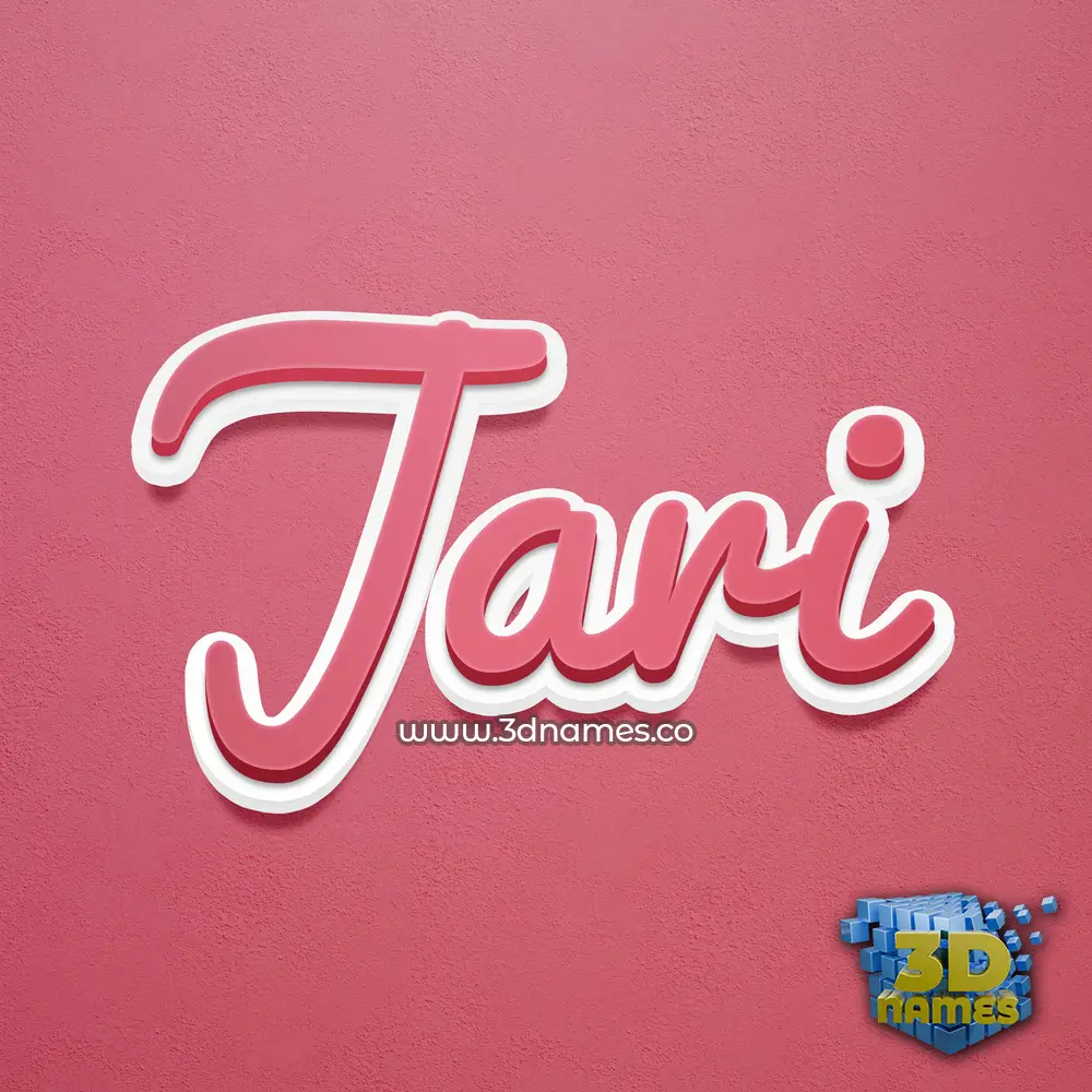 jari in Red Scribble style - 3D name wallpaper
