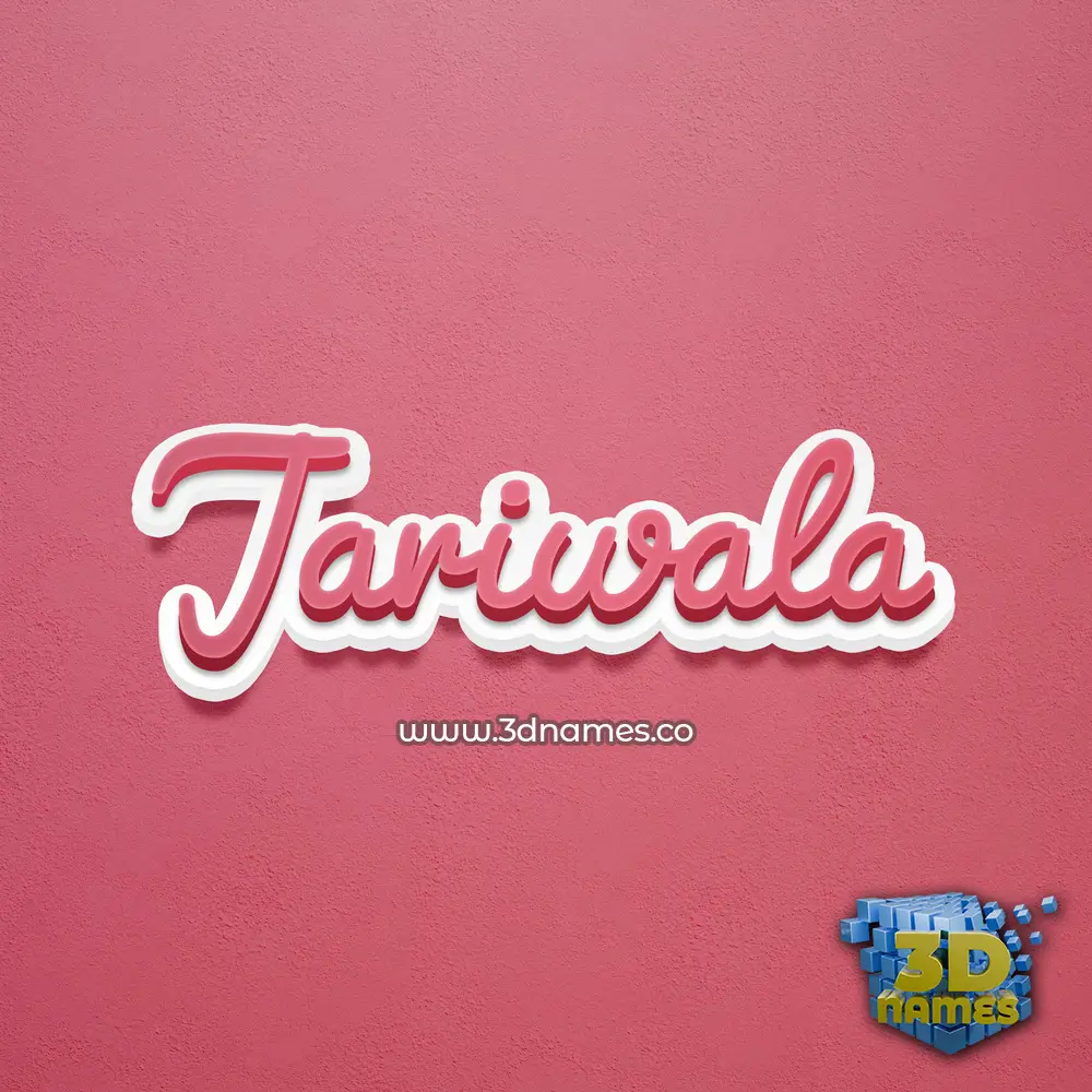 jariwala in Red Scribble style - 3D name wallpaper