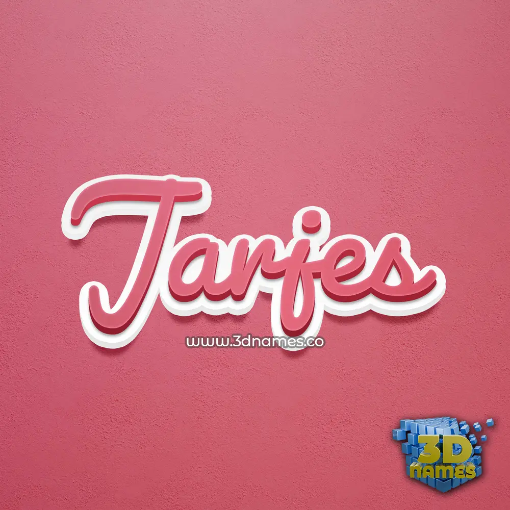 jarjes in Red Scribble style - 3D name wallpaper