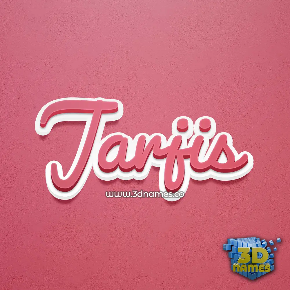 jarjis in Red Scribble style - 3D name wallpaper