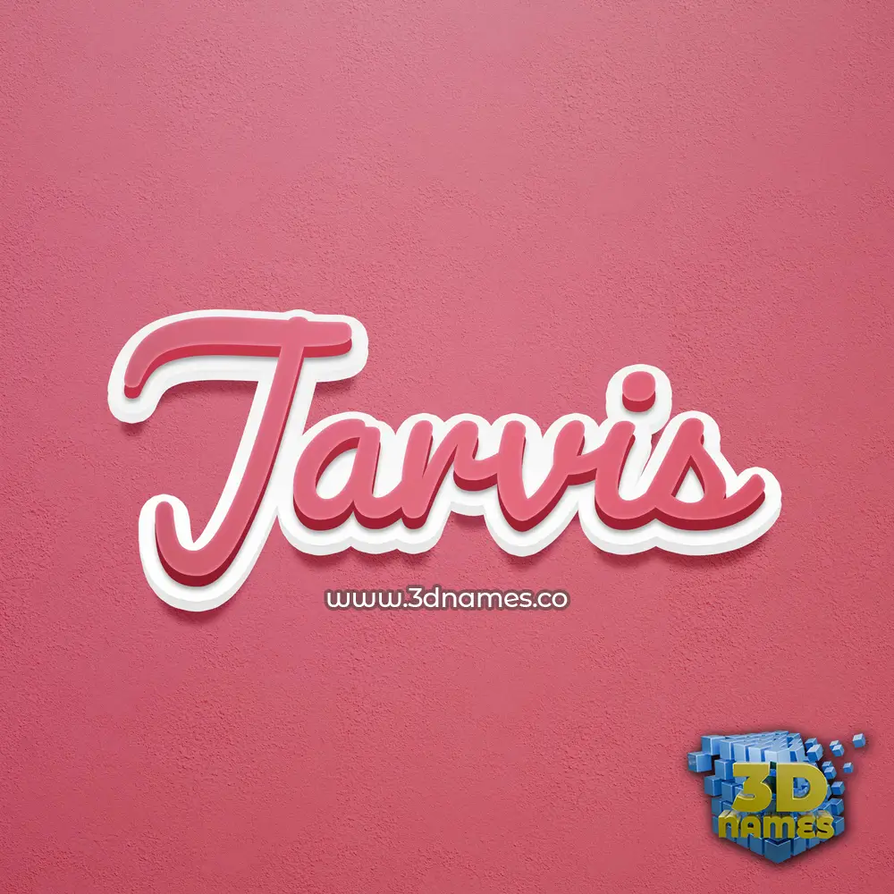 jarvis in Red Scribble style - 3D name wallpaper
