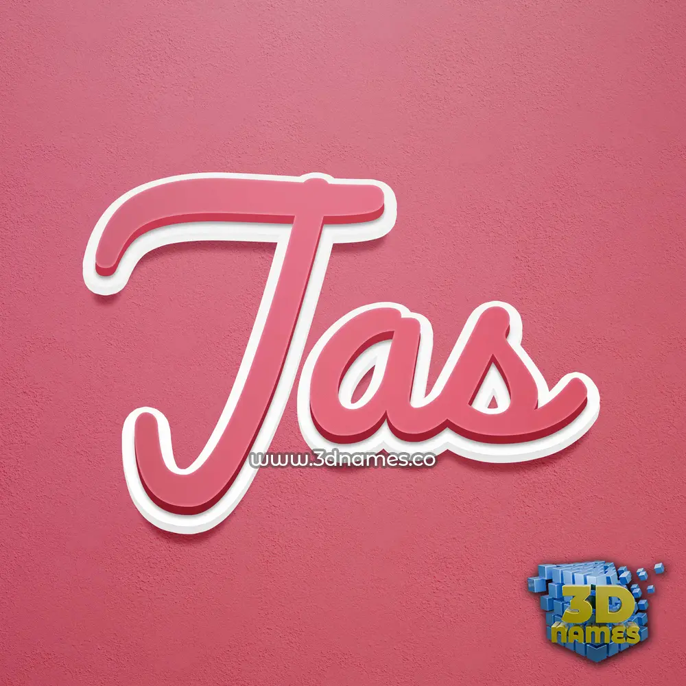 jas in Red Scribble style - 3D name wallpaper