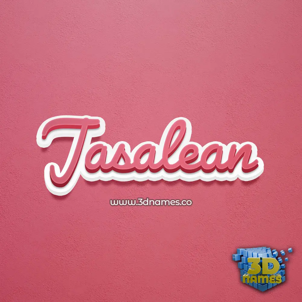 jasalean in Red Scribble style - 3D name wallpaper