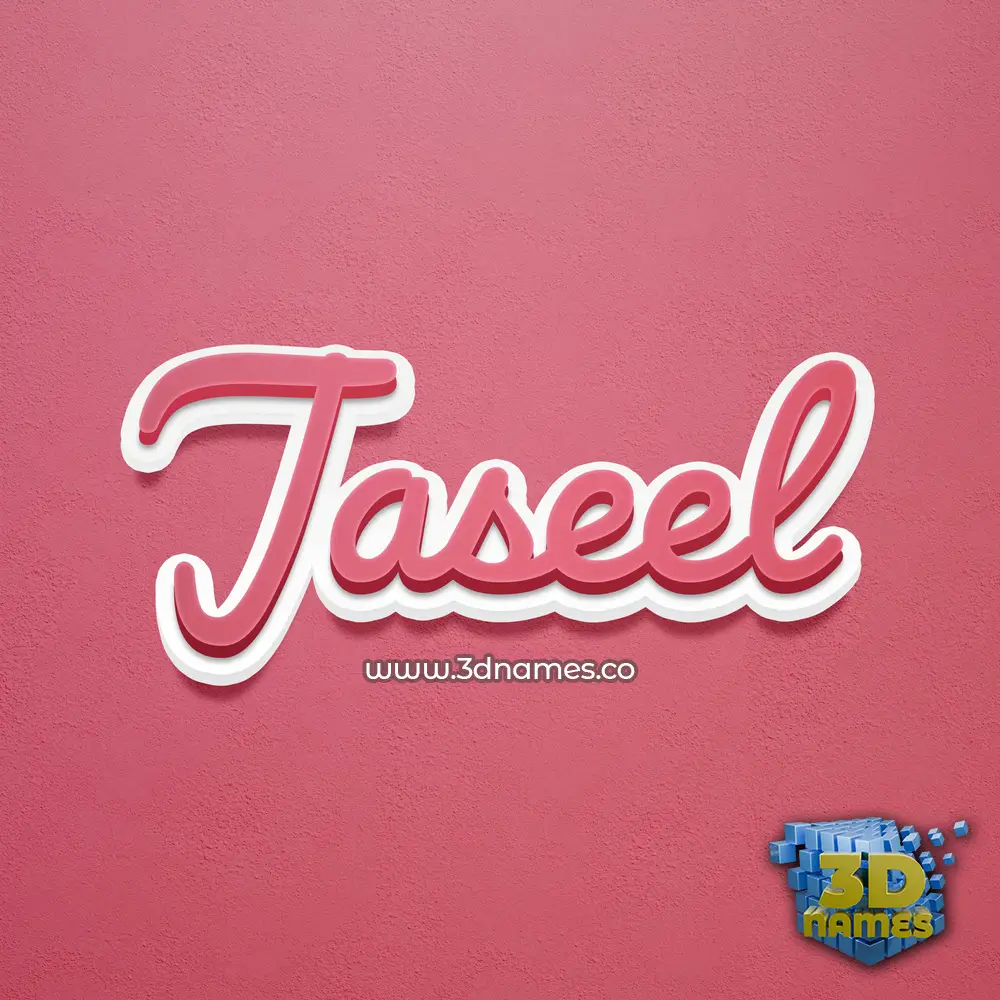 jaseel in Red Scribble style - 3D name wallpaper