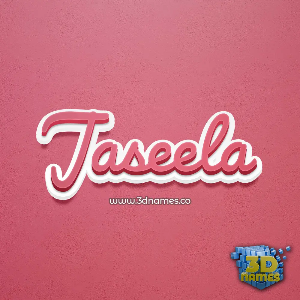 jaseela in Red Scribble style - 3D name wallpaper