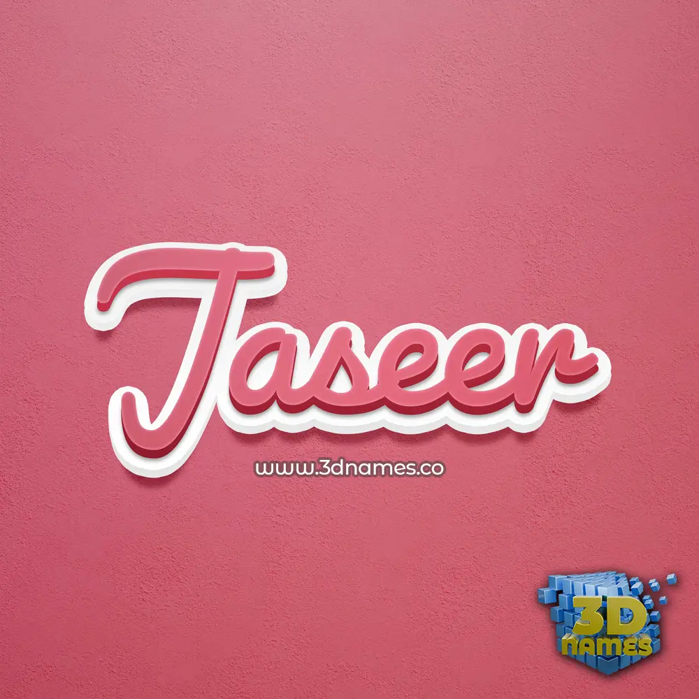 jaseer in Red Scribble style - 3D name wallpaper