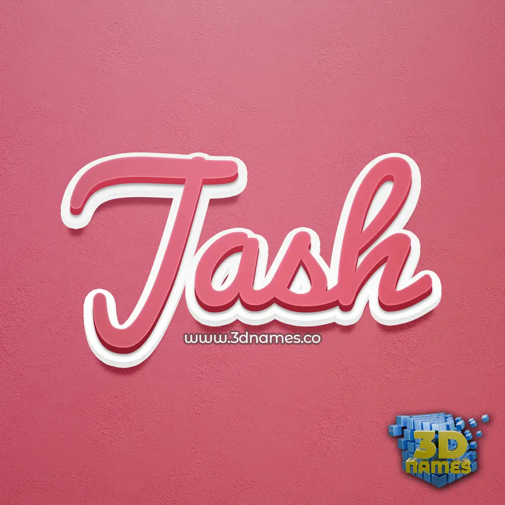 jash in Red Scribble style - 3D name wallpaper