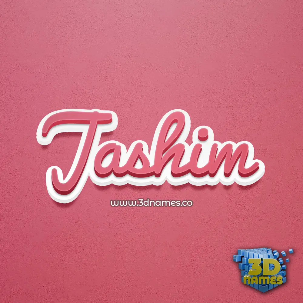 jashim in Red Scribble style - 3D name wallpaper