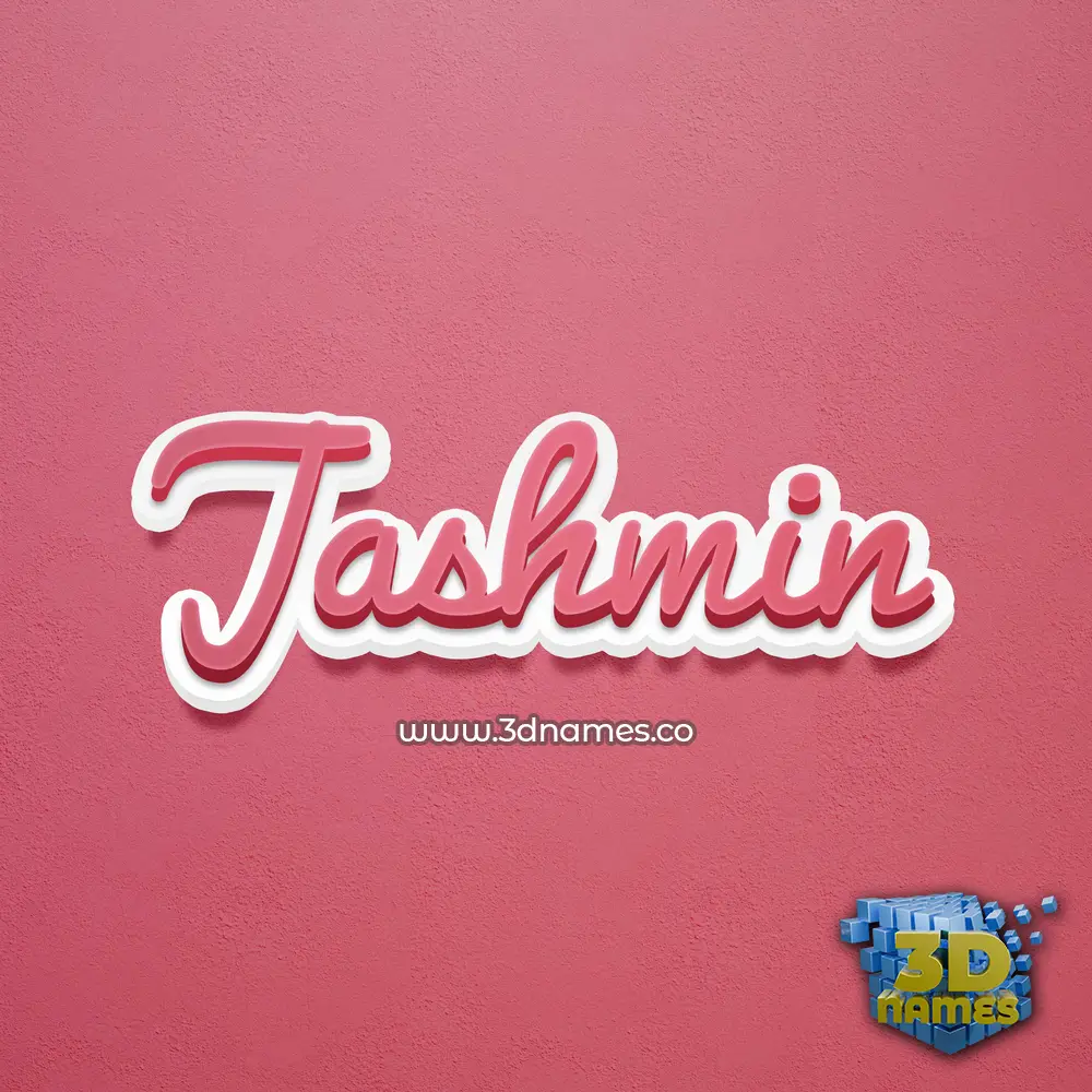 jashmin in Red Scribble style - 3D name wallpaper