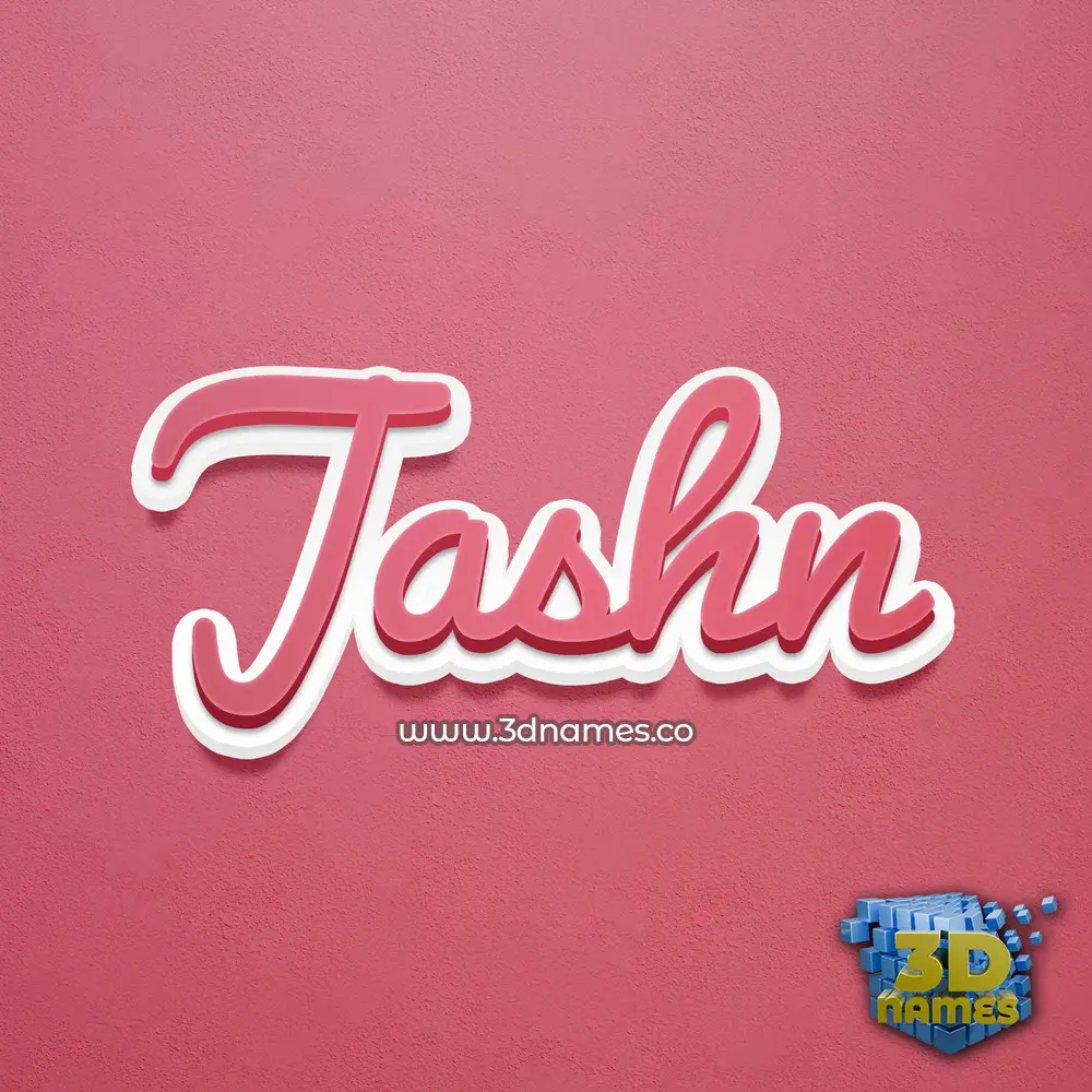 jashn in Red Scribble style - 3D name wallpaper