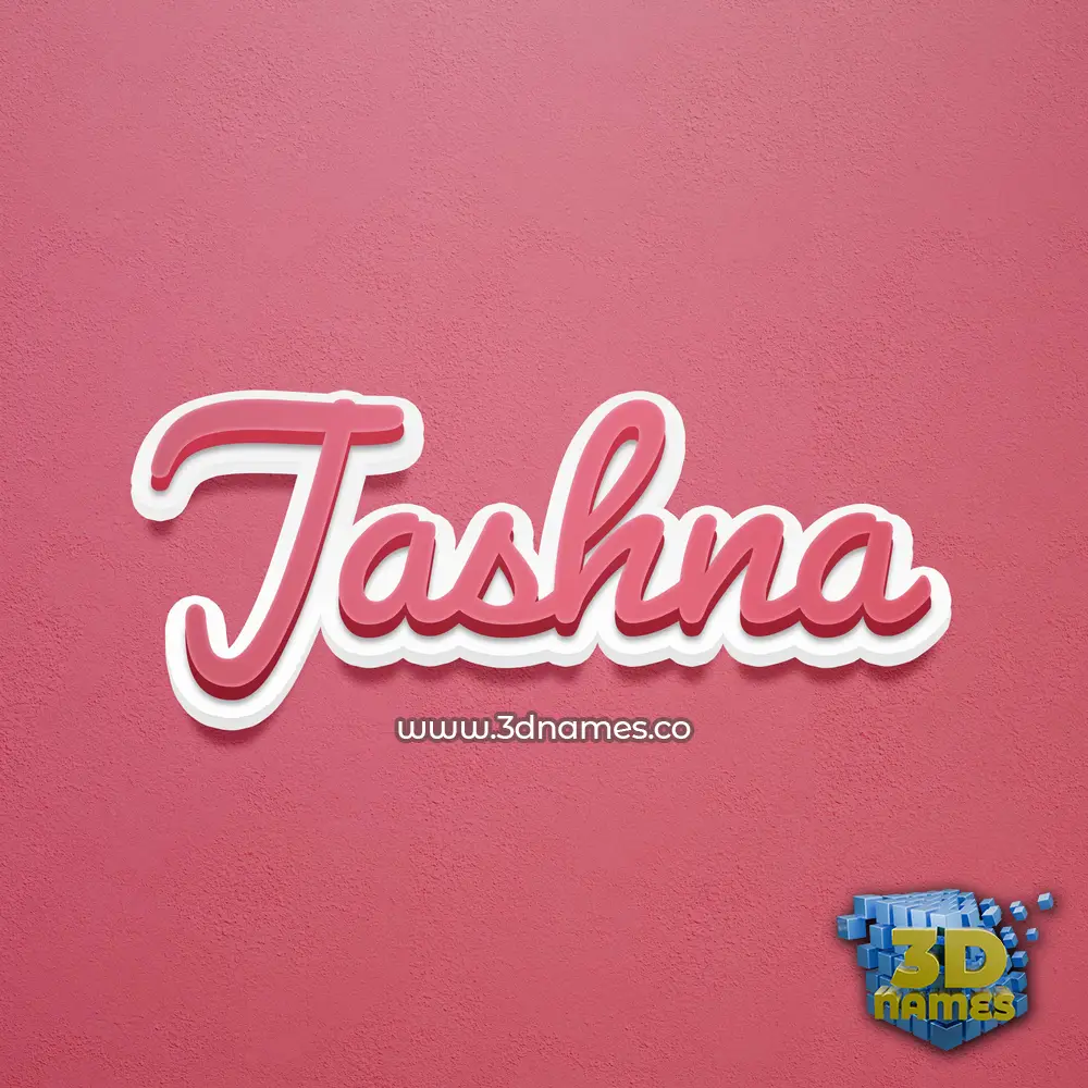 jashna in Red Scribble style - 3D name wallpaper