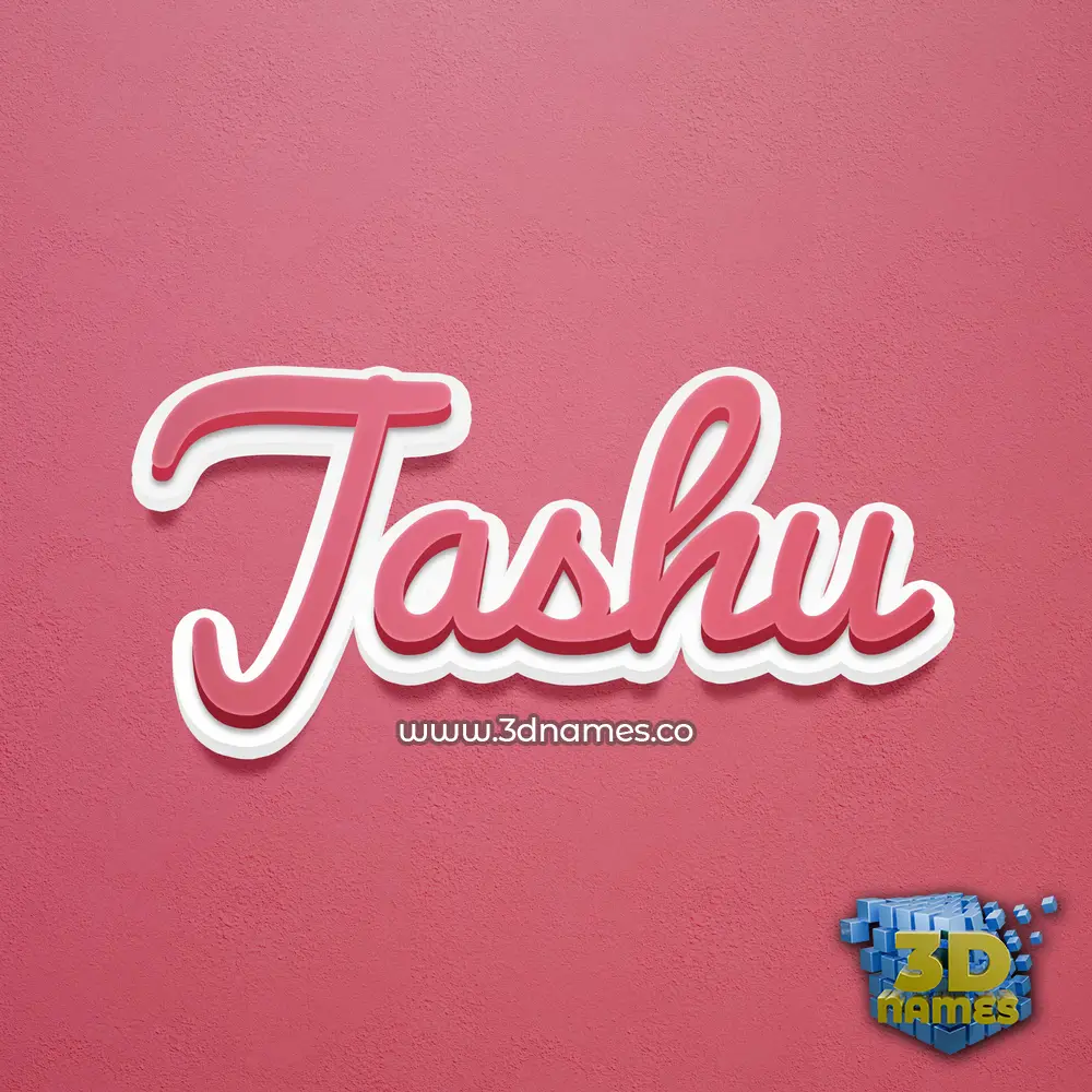 jashu in Red Scribble style - 3D name wallpaper