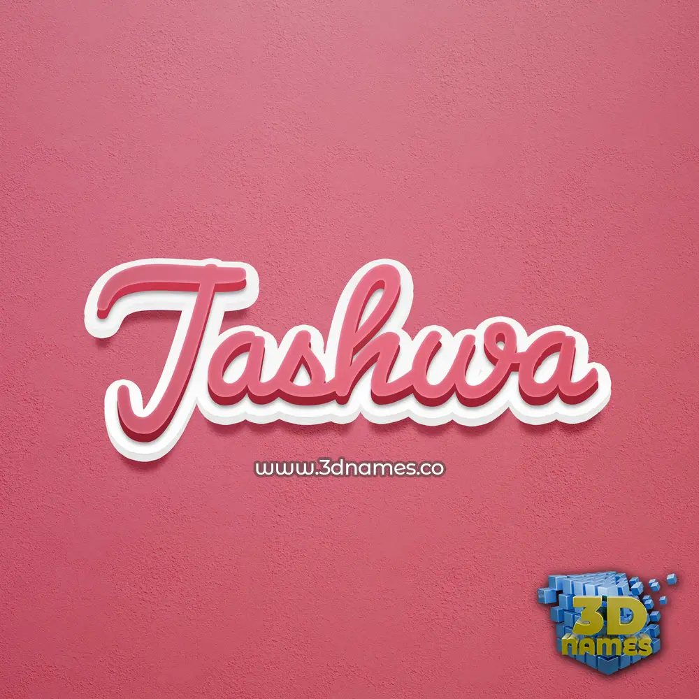 jashwa in Red Scribble style - 3D name wallpaper