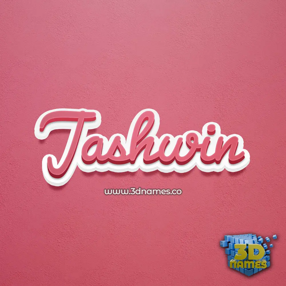 jashwin in Red Scribble style - 3D name wallpaper