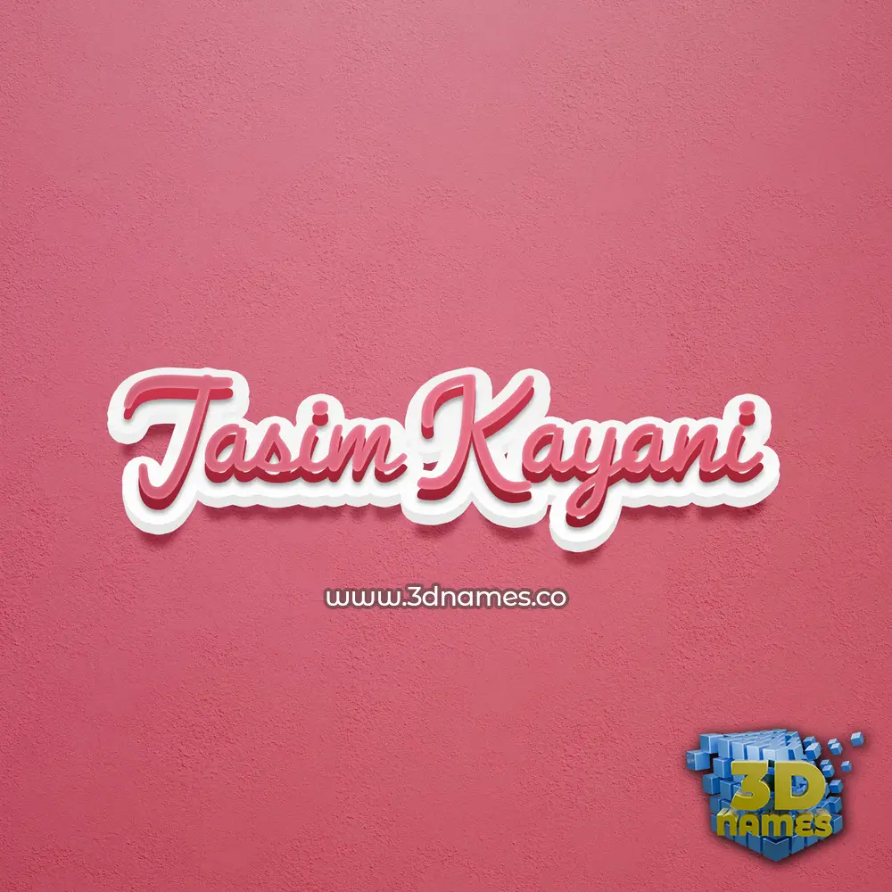 jasim kayani in Red Scribble style - 3D name wallpaper