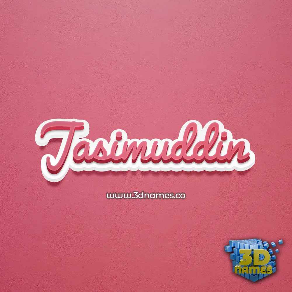 jasimuddin in Red Scribble style - 3D name wallpaper