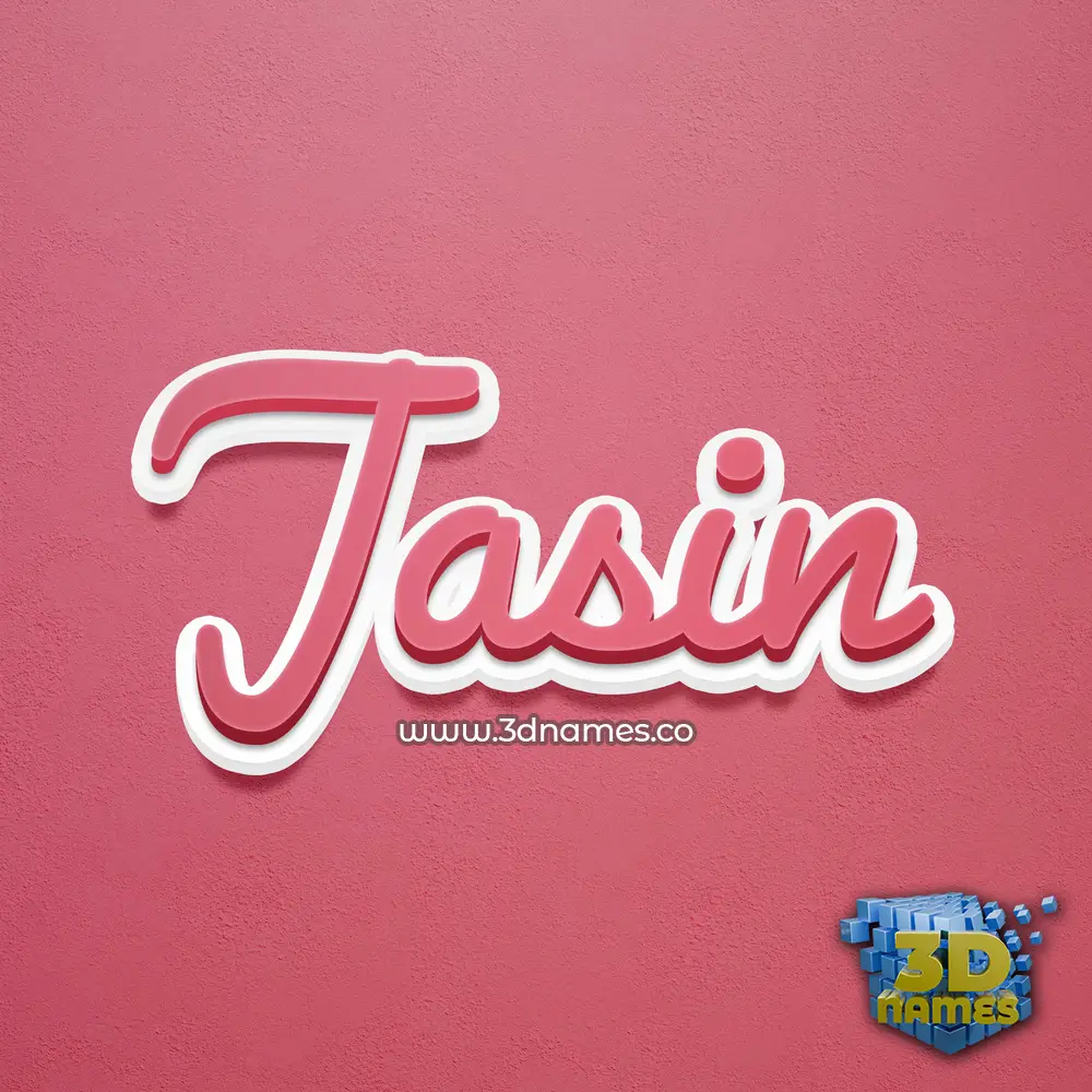 jasin in Red Scribble style - 3D name wallpaper