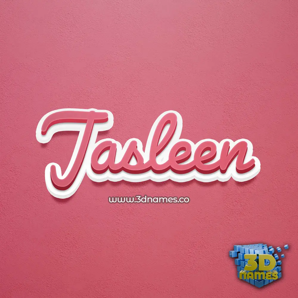 jasleen in Red Scribble style - 3D name wallpaper