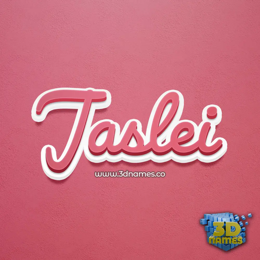 jaslei in Red Scribble style - 3D name wallpaper