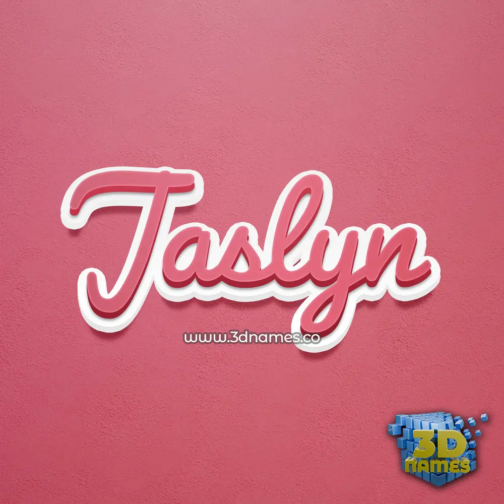 jaslyn in Red Scribble style - 3D name wallpaper