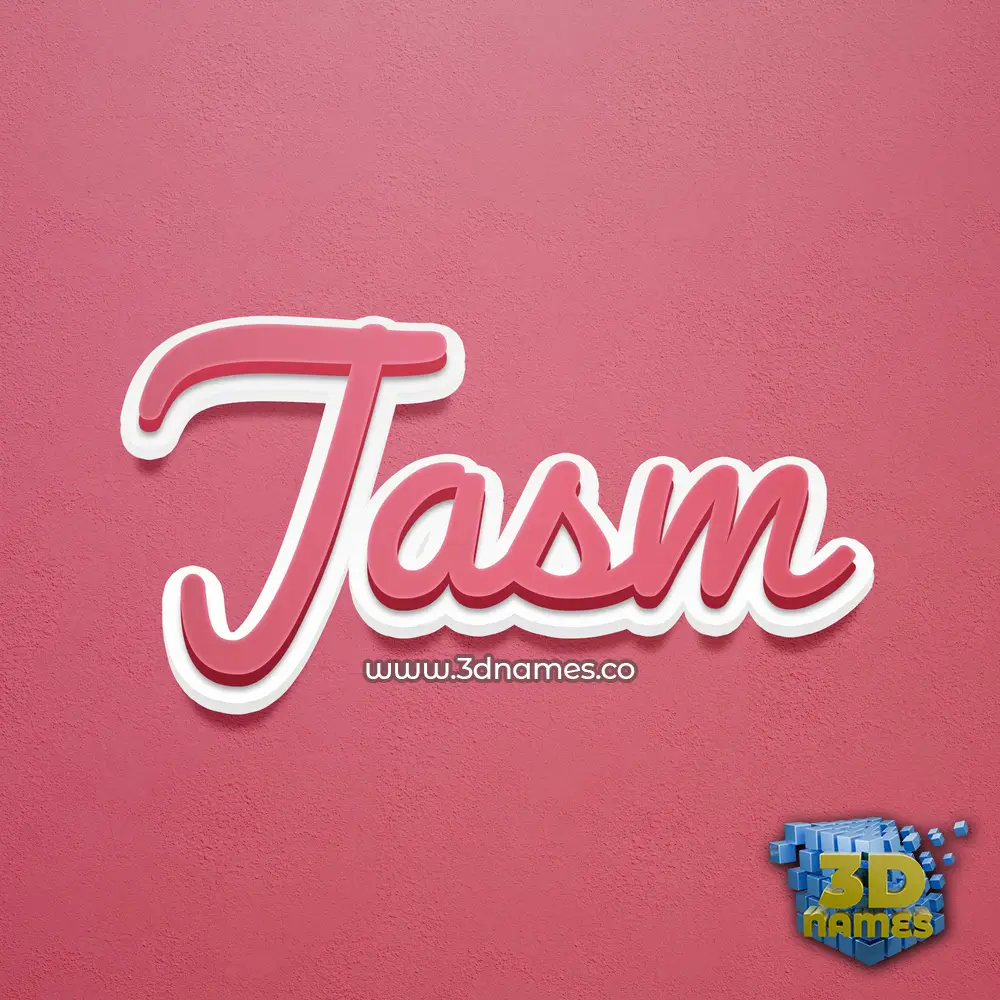 jasm in Red Scribble style - 3D name wallpaper