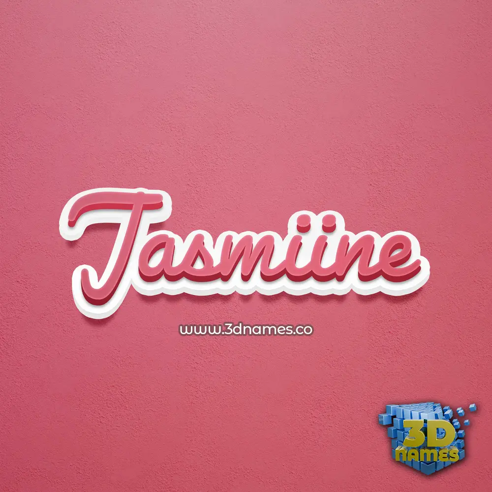 jasmiine in Red Scribble style - 3D name wallpaper