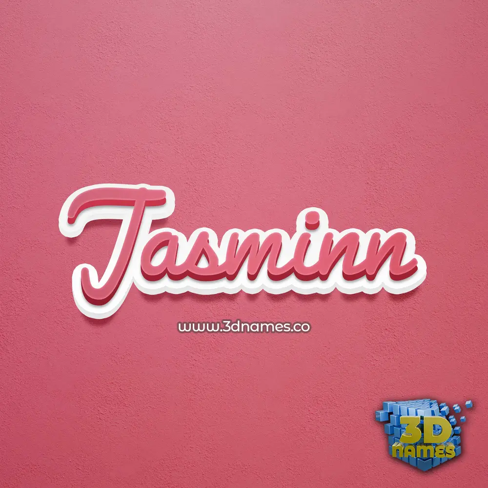 jasminn in Red Scribble style - 3D name wallpaper