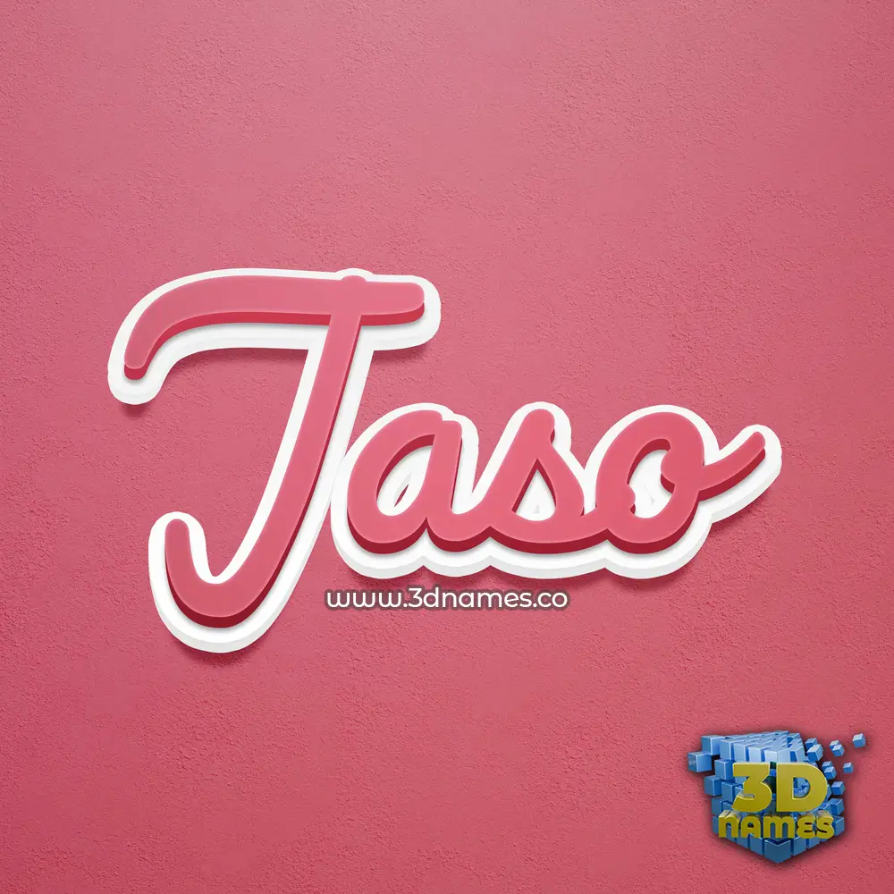jaso in Red Scribble style - 3D name wallpaper