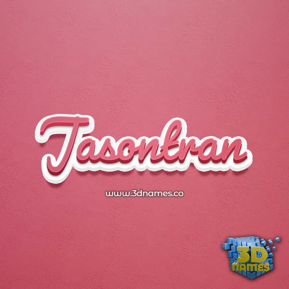 jasontran in Red Scribble style - 3D name wallpaper