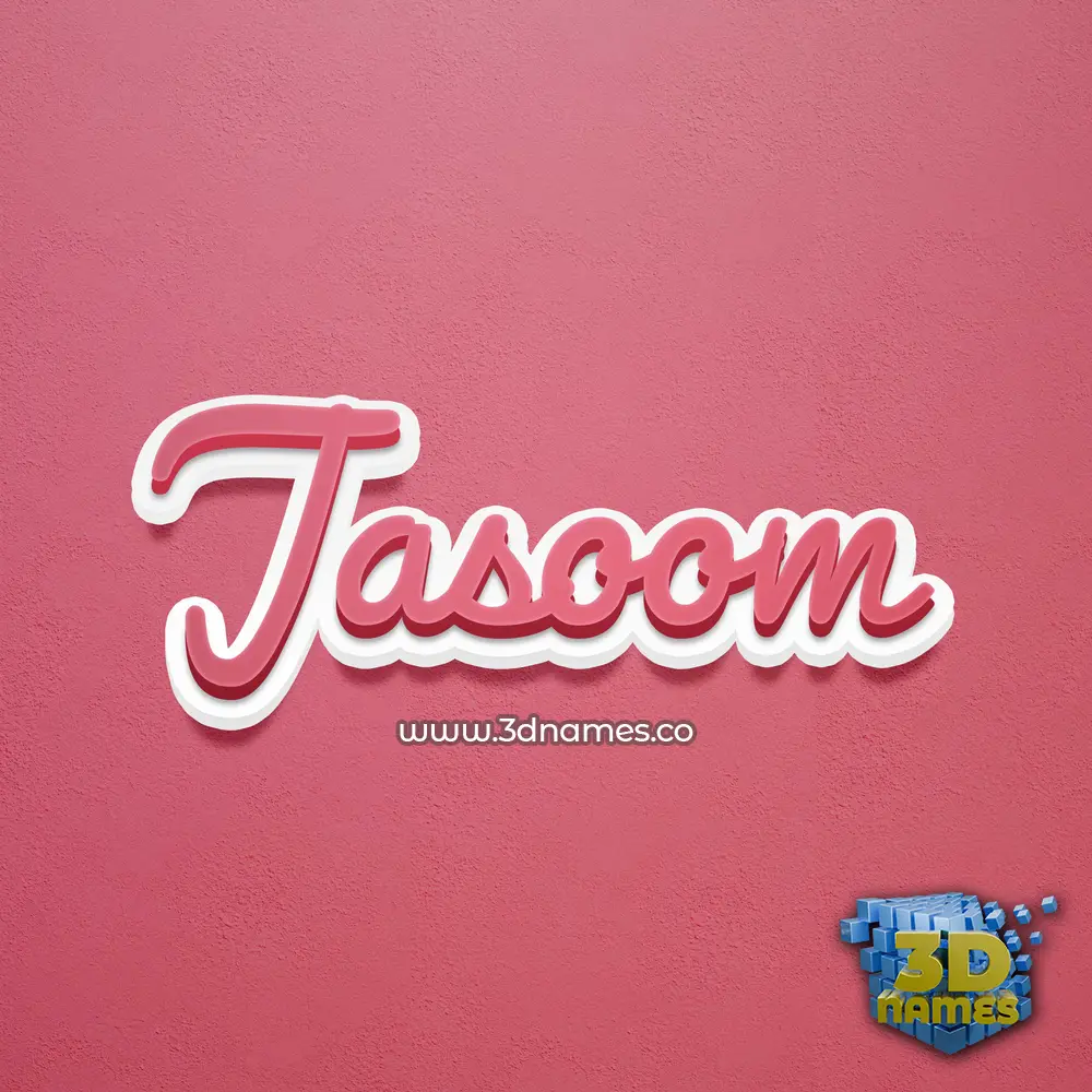 jasoom in Red Scribble style - 3D name wallpaper