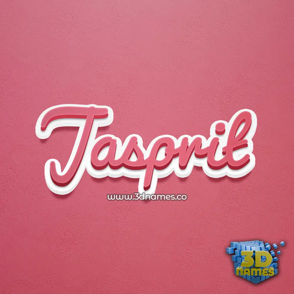 jasprit in Red Scribble style - 3D name wallpaper