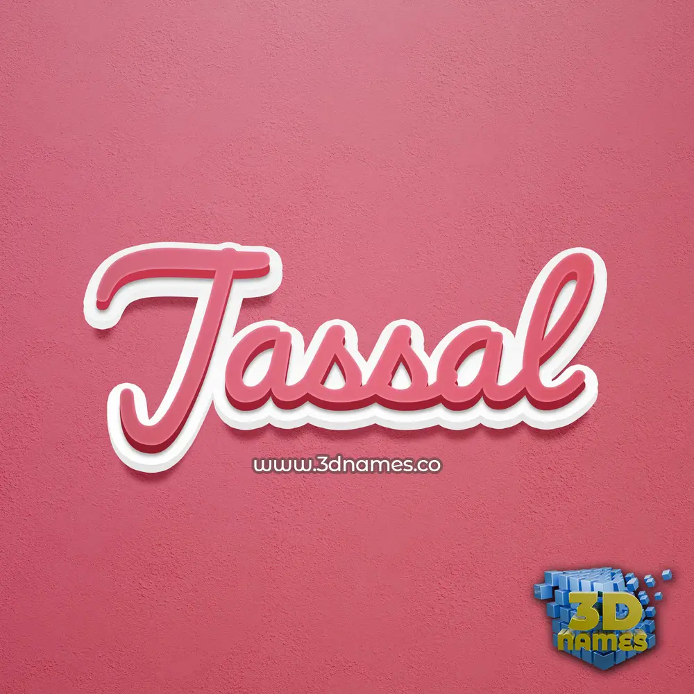 jassal in Red Scribble style - 3D name wallpaper
