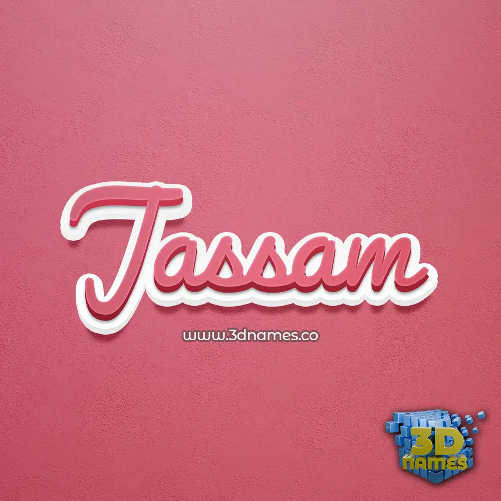 jassam in Red Scribble style - 3D name wallpaper