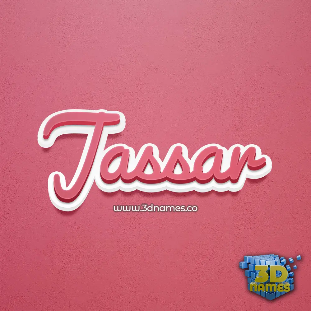 jassar in Red Scribble style - 3D name wallpaper