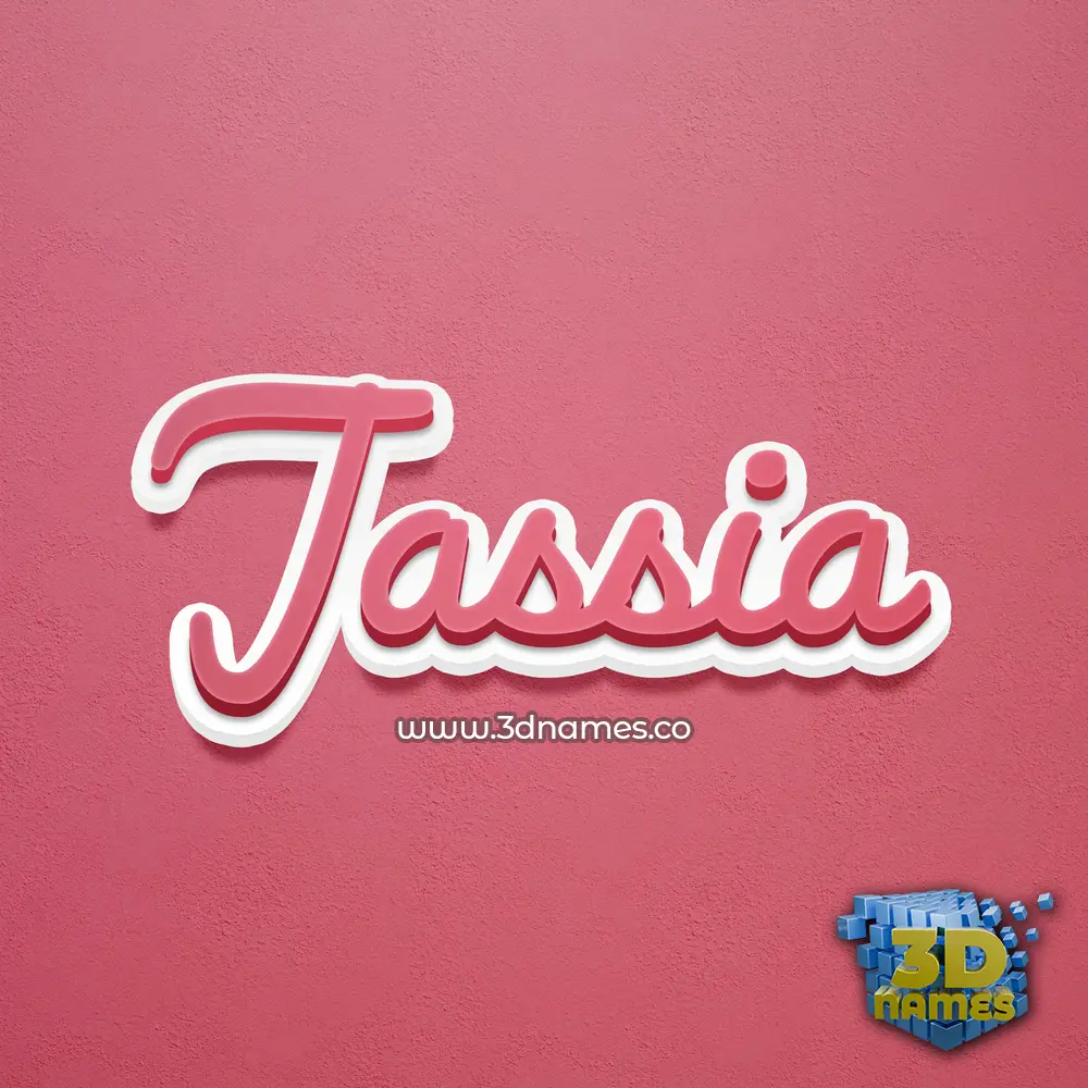 jassia in Red Scribble style - 3D name wallpaper