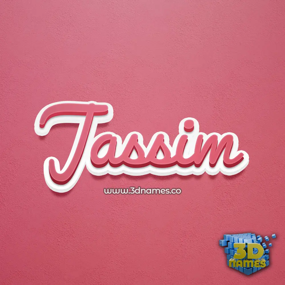 jassim in Red Scribble style - 3D name wallpaper