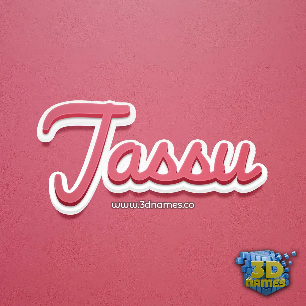 jassu in Red Scribble style - 3D name wallpaper