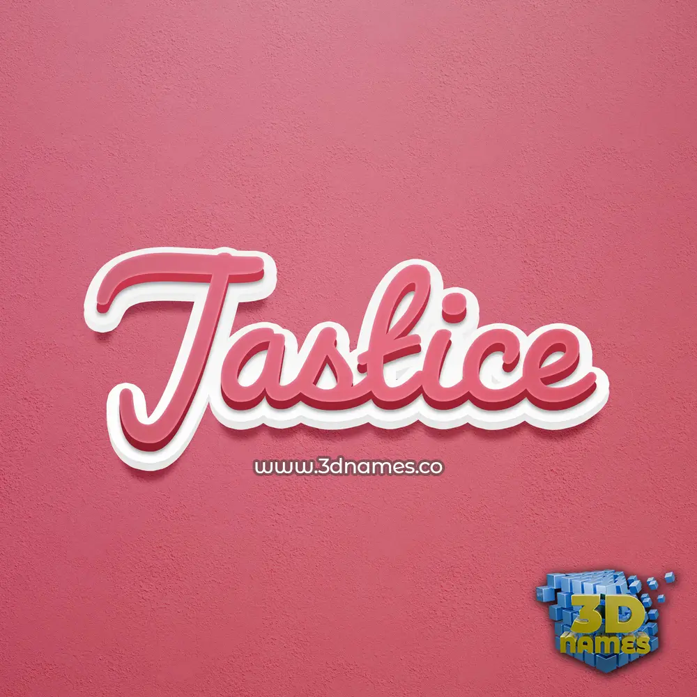 jastice in Red Scribble style - 3D name wallpaper